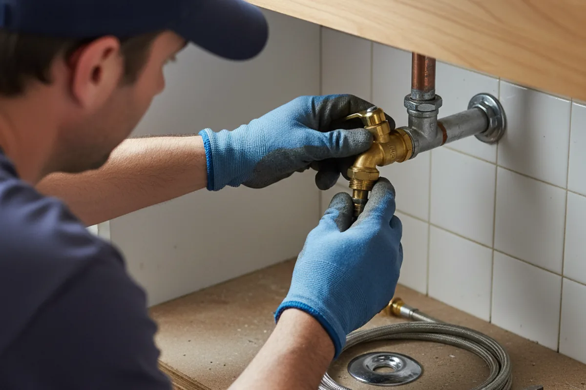 Shutoff valve and fitting work during Faucet and Fixture Repair in Paris